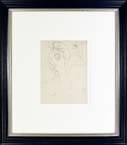 ENSOR James - Studie van naaiende vrouw